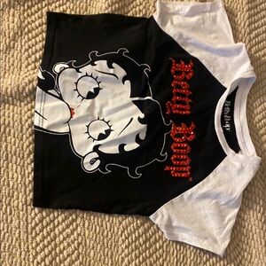 Betty Boop Black and White crop-top